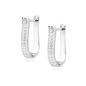 Cercei argint cu tortita si pietre DiAmanti Z1553DER_W-DIA (Argint 925‰ 2,5 g.)